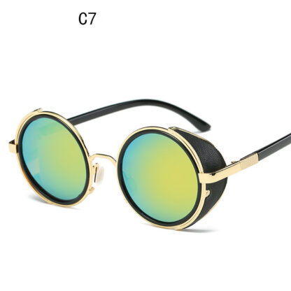 Купить metal european and american fashion round box sunglasses retro punk sunglasses for men and women sung lasses