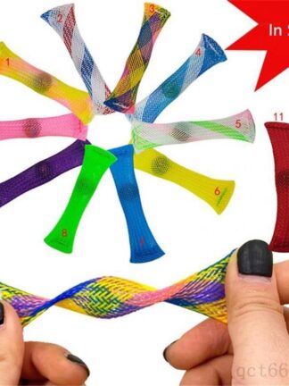 Купить Colorful Mesh Grid Belt Fidget Toys Strong Marble Fidgets Toy Squeeze Squishy Relieves Stress Decompression toy