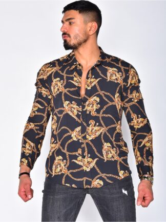 Купить bohemian Men's Digital Printed Shirt top blouse Cardigan Casual Lapel Long Sleeve camicetta Shirts Plus size xxxl chemisier