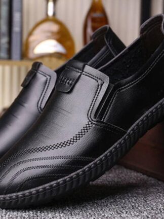 Купить 2022 Mens Loafers Moccasins Driving-Shoes Casual-Shoes Slip On Black Plus-Size Genuine-Leather