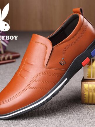 Купить 2022 Men Genuine Shoes Leather Casual Loafers Soft Comfortable Breathable Flats Lazy Men's Lightweigh Moccasins Driving