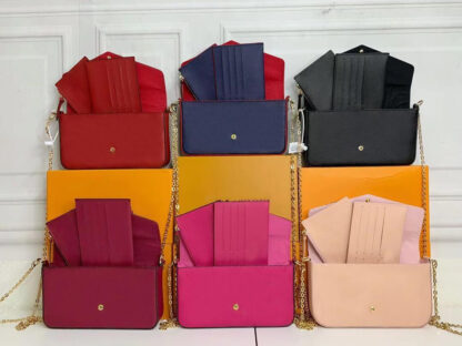 Купить Fashion brand vintage designer women shoulder bag hobo chain Tote clutchbag Floral Genuine Leather POCHETTE FeLICIE removable M61276 handbag With box