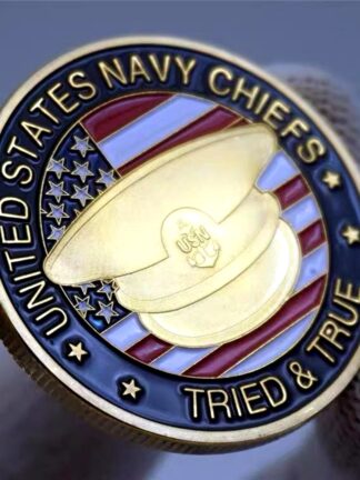 Купить 50pcs Non Magnetic Crafts USArmy Millitary Department Of The Navy Chiefs Tried True 24k Gold Plated Challenge Coin