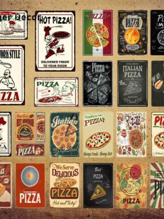 Купить Menu Signs Vintage New York Italian Pizza Decor Wall Metal For Shop Home Kitchen Pizzeria Poster YI-2151