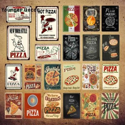 Купить Menu Signs Vintage New York Italian Pizza Decor Wall Metal For Shop Home Kitchen Pizzeria Poster YI-2151