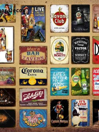Купить Western Vintage Vector Whiskey Plaque Beer Metal Signs Bar Pub Decorative Plate Tavern Decor Havana Club Iron Wine Poster YI-151
