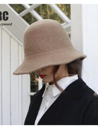 Купить Stingy Brim Hats Soild Color Slouchy Warm Women 100% Wool Neat Winter Bucket Cloche Hat Felt Cone Hood Millinery Fascinators Block Base