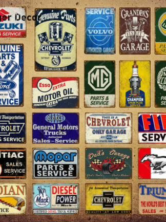 Купить Classic Motors Trucks Bus Sales Service Vintage Poster Metal Signs Decorative Wall Stickers Pub Bar Garage Decor YI-169