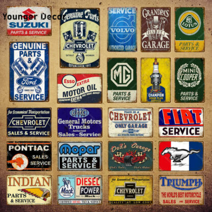 Купить Classic Motors Trucks Bus Sales Service Vintage Poster Metal Signs Decorative Wall Stickers Pub Bar Garage Decor YI-169