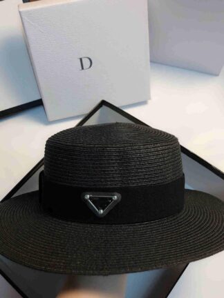Купить Women Summer Beach Hat Designers Fashion Wide Brim Straw Fedora Hat a1 Womens Bucket Hats Casual Weave Stripe Caps a11