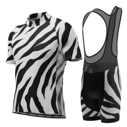 Купить 2021 Retro Men's White/Black Summer Cycling Jersey And Bib Shorts Kit B3045