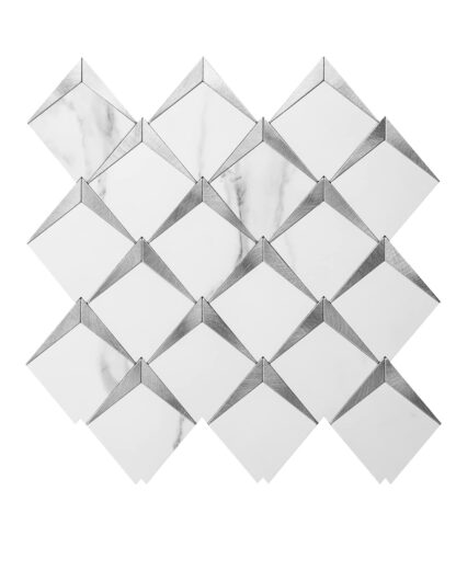 Купить Art3d 6-Sheet 3D Wall Stickers Self-adhesive Diamond Mosaic Peel and Stick Backsplash Tiles for Kitchen Bathroom