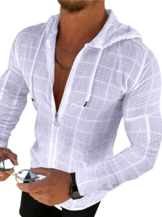 Купить White Casual slim long sleeve T shirt mens top Tee Jacquard Apparel Gift for Men Tshirts