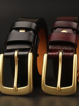 Купить Pure pure men's copper buckle Italian cow leather belt