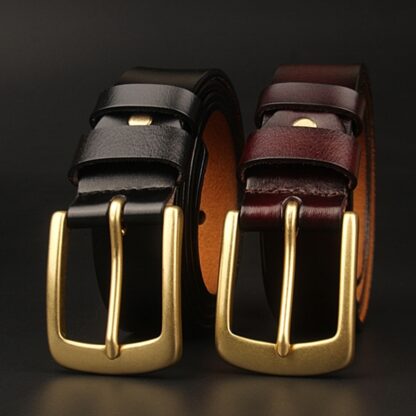 Купить Pure pure men's copper buckle Italian cow leather belt