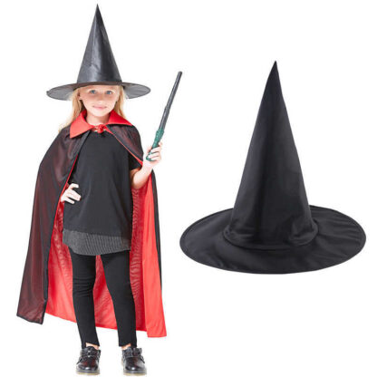 Купить New Fashion Adult Kids Children Wizard Hat Black Oxford Fashion Foldable Halloween Birthday Carnival Party Cosplay Costume Accessories Q0811