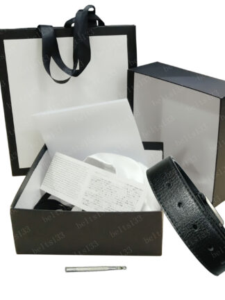 Купить belt belts for men women black leather gold buckle with white dust bag big box and cards snake sup 3.8cm #OG03