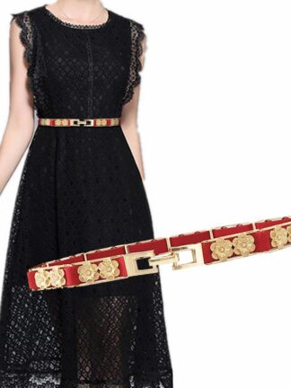 Купить Belts Fashion Elegant Women Metal Elastic Simple Buckle Belt For Dress Femal Corset Clothing Accessories Black White Red Strap
