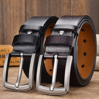 Купить [LFMB]cow genuine leather luxury strap male belts for men new fashion classice vintage pin buckle leather belt male belt men