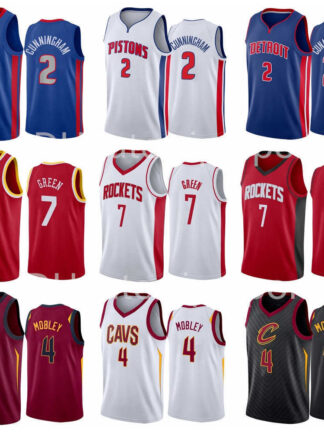 Купить 2021-2022 New Draft Pick 2 Cade Cunningham Jersey 4 Evan Mobley 7 Jalen Green Black Blue White Red Good For Men Basketball Shirt Uniform