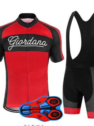 Купить 2022 Men's/Women's Cycling Short Sleeve Jersey And Bib Shorts Suit--Red