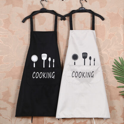 Купить Three Layers Protection Oil Waterproof Breathable Kitchen Apron Large Capacity Front Pocket Aprons for Lover Home Cleaning