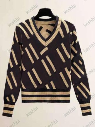 Купить womens warm v neck sweater pullover fashion luxury designer high qualitykniting casual ladies sweaters
