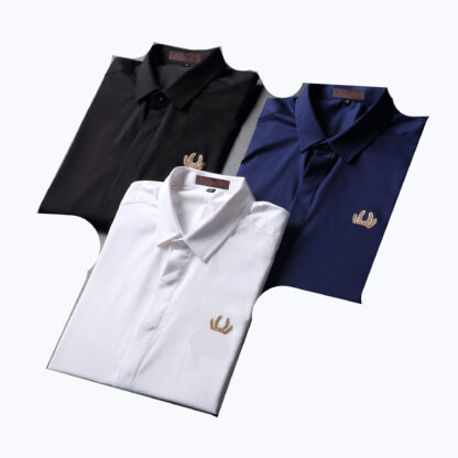 Купить 2021 Luxurys Designers Men's Business Casuals shirt men long sleeve striped slim fit masculina wine social male T-shirts fashion checked M-3XL#23