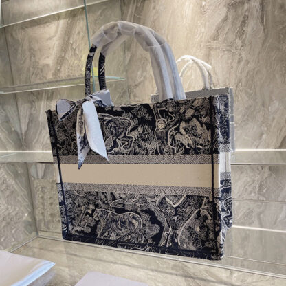 Купить Handbags Fashion brand Tote Bag Bags oversize Three-dimensional embroidery luxury checker plaid flower 50%off