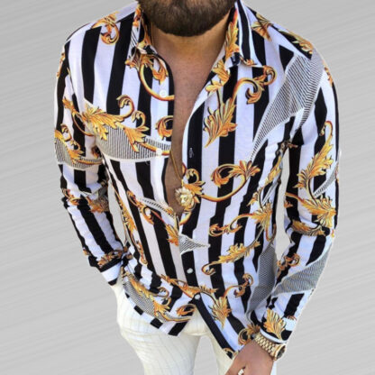Купить Desiner Mens Bohemian Blouse Shirts Long Sleeve Shirt Luxury Print Blusa Man Clothes xxxl Blouses