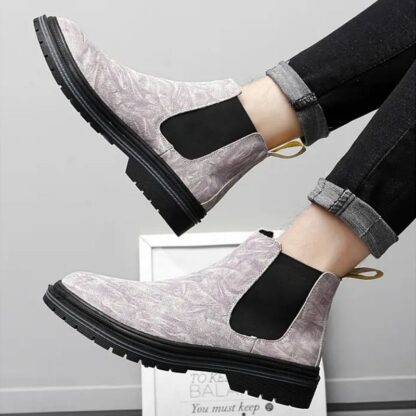 Купить Chelsea Boots Ankle 2021 New Men Shoes Spring Autumn Round Toe PU Leather Casual Outdoors Fashion Classic Comfortable Botines DH695