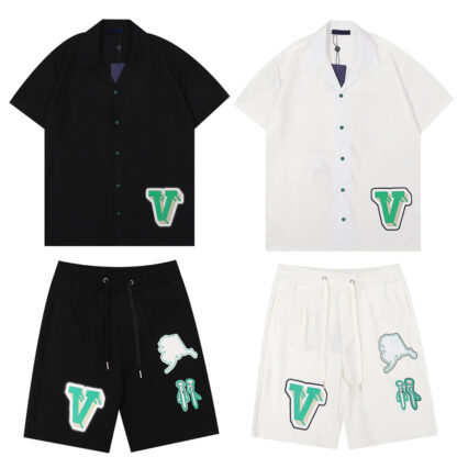 Купить Summer Men's Tracksuits 2 Piece Set Sport Hawaiian Suit Short Sleeve Shirts T-shirts Shorts Casual Man Clothing