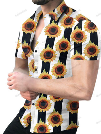 Купить Hawaiian Summer Short Sleeve Shirts Mens Fashion Casual Beach Shirt Button Up Roupas Plus Size Blouse