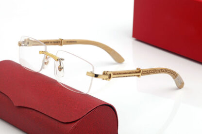 Купить Brand Sunglasses for Women Mens Rectangle Vintage Retro Square Rimless Designer Glasses Bamboo Wooden Polarized Sunglasses Buffalo Horn Eyeglasses With Box Case