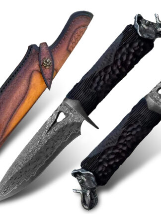 Купить Damascus Steel Hunting Knife Fixed Blade Outdoor Camping Tactical Knife Combat Survival Knives Multi-purpose EDC Tool Rescue Self-Defense Jungle Sabre