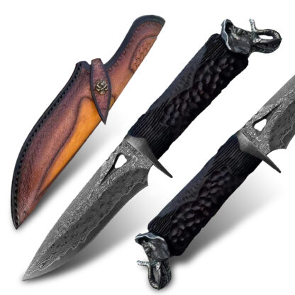 Купить Damascus Steel Hunting Knife Fixed Blade Outdoor Camping Tactical Knife Combat Survival Knives Multi-purpose EDC Tool Rescue Self-Defense Jungle Sabre