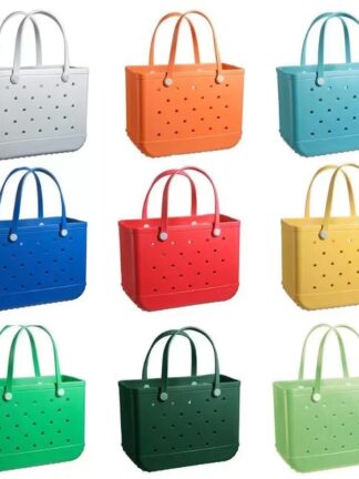 Купить NEW Storage Bags Large Captity Beach Color Summer Imitation Silicone Basket Creative Portable Women Totes Bag 0101