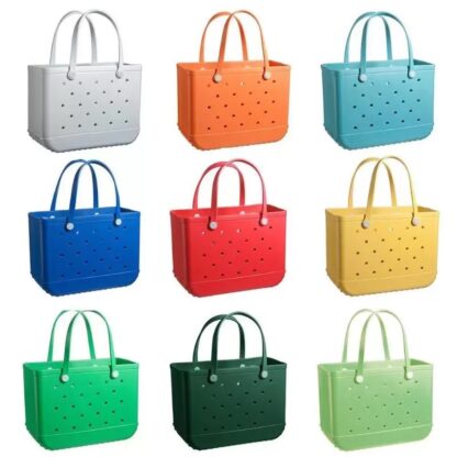 Купить NEW Storage Bags Large Captity Beach Color Summer Imitation Silicone Basket Creative Portable Women Totes Bag 0101